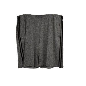 Men's Real Essentials Gray Basketball Shorts Black Strip Pockets Size 3XL